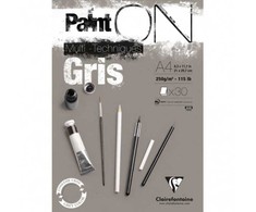 Clairefontaine Clairefontaine blok klejony Paint On Gris, A4, 30 ark. 250g uniw