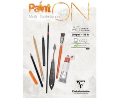 Clairefontaine dažų blokas, A5, 40 lapų, 250 g/m² / 4 lapai
