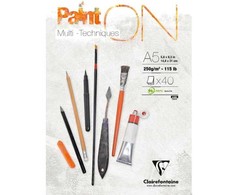 Clairefontaine dažų blokas, A5, 40 lapų, 250 g/m² / 4 lapai