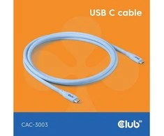 Club 3D Club3D Lifestyle USB-C Kabelis PD 240W,20Gbps 2m blau St/St mažmeninė prekyba
