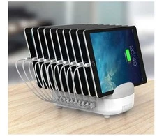 Įkroviklis Compulocks c10 Ports USB įkrovimo dokas su UK kištuku - Įkrovikis stotelė - 120 vatų - 2,4 A - 10 išvesties prievadų (USB) - Didžioji Britanija