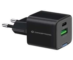 Įkroviklis Conceptronic CONCEPTRONIC Ladegerät 2Port 20W,1xUSB-C,1xUSB-A 1.5m sw