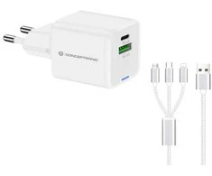 Įkroviklis Conceptronic CONCEPTRONIC Ladegerät 2Port 33W,1xUSB-C,1xUSB-A +3-in-1 sw