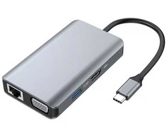 Adapteris AV Conceptronic CONCEPTRONIC dokas USB-C->HDMI,VGA,GbE,3xUSB3.0,100WPD0.25mgr