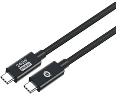 Conceptronic ETTA04B20 USB 4.0 Gen 3 C-C PD 3.1 240W kabelis 2 m, 48 V 5 A, 40 Gbps, E-Mark, 2 m, USB C, USB C, USB4 Gen 3x2, 40 Gbit/s, juodas