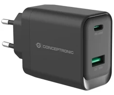 CONCEPTRONIC LadegerĂ¤t 2Port GaN USB-C/-A 45WPD3.0/PPS sw