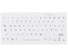 Klaviatūra Contour Aktywny kluczyk AK-C4112F-FU1-W/GE - Możliwość dezynfekcji wycieraczek - Bezprzewodowy - Baltas - Niemiecki