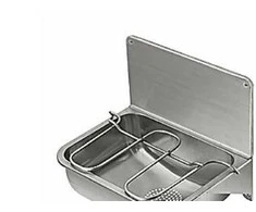 Contura Steel Ab „Contura“ įleidžiama kriauklė Cu44B - nerūdijančio plieno 460x335 su galine plokšte ir perpildymo vožtuvu