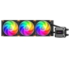 COUGAR CPU vandeninis aušinimas Poseidon Ultra 360, ARGB, juodas, viskas viename skysčių aušintuvas, 12 cm, 500 RPM, 2200 RPM, juodas