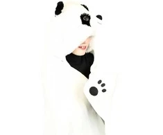 Cozy Noxxiez Noxxiez gyvūnų antklodė su gobtuvu - Panda