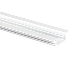 Solar Plus Aliuminio profilis Art Thin 2 m, baltai lakuotas žemas (8 mm) U formos profilis vidaus ir lauko apšvietimui. Priedų dangtelis Art.