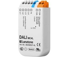 Solar Plus DALI įvesties modulis su 4 įėjimais, jungiamais prie 230 V jungiklių su spyruokliniu grąžinimu. Modulis dedamas dėžutėje už slėgio reguliatoriaus.