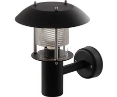 Solar Plus DeKANON sieninis šviestuvas. Juoda RAL 9005. E27 lizdas. I klasė. IP56. IK10. STANDARTINIS.