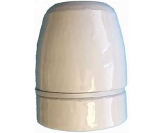 Solar Plus Lizdas E27, porcelianinis, baltas, su lygiu paviršiumi ir 10 mm antgaliu.