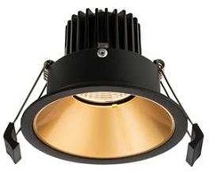 Solar Plus INVERSO II 90 įleidžiamas šviestuvas 11W 950LM 2700K CRI90, išpjova Ø90mm, juodas su auksiniu reflektoriumi - PROFESSIONAL