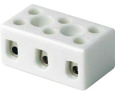 Solar Plus Gnybtų įvorė porcelianinė 3P 16 mm² (VDE 10 mm²) m/montavimo įvorė m/matmenys: 23,0x50,0x30,0