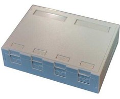 Solar Plus Biuro dėžutė 4 x RJ45 Keystone jungtims, balta