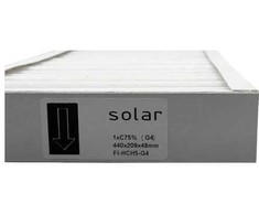 Solar Plus Panelinis filtras, G4 klasės filtras, skirtas „Dantherm HCH5“, kartoniniame rėmelyje, 1 vnt. ISO C75%. Matmenys 440 x 209 x 48 mm. Vienai sistemai naudojama 2 vnt.