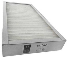 Solar Plus Panelinis filtras, G4 klasės, skirtas „Dantherm HCV4xx“, kartoniniame rėmelyje, 1 vnt. ISO C75%. Matmenys 400 x 199 x 48 mm. Vienai sistemai naudojami 2 vnt.