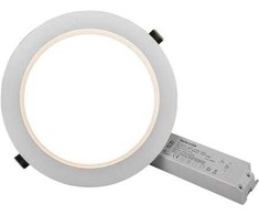 Solar Plus „Plano Basic“ įleidžiamas šviestuvas Ø230 mm, baltas, 3540–3840 lm, 3000 K/4000 K/5700 K per DIP jungiklį, fazės reguliavimas, 200–218 mm angos dydžiui.