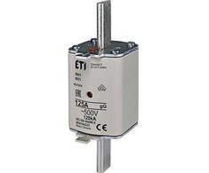 Solar Plus Saugiklis NH1 125A gG, 500V AC, atjungimo geba 120kA, standartas IEC 60269-1, IEC 60269-2. Su būsenos indikatoriumi.