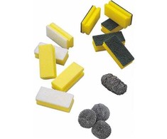Solar Plus Šveitimo kempinė su rankena „Cleanline“, žalia, 7 x 15 cm, 5 vnt. pakuotėje