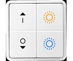 Solar Plus Belaidis „Bluetooth“ mygtukas su 4 mygtukais, leidžiantis rankiniu būdu pritemdyti ir valdyti spalvų temperatūrą.