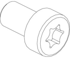 CUBIC Cilindrinis varžtas, torx, plokščia galvute, 100 vnt. pakuotėje.