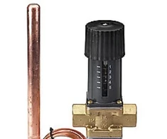 DANFOSS AVTB20 su nipelio jungtimi, 1 colio išorinis sriegis, jutiklis Ø9,5x190 mm - nustatymo diapazonas nuo 20 iki 60 laipsnių, kvs 3,4.