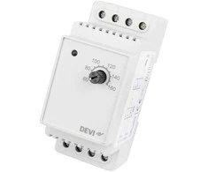 DANFOSS Devireg 330 termostatas nuo +60 iki +160 °C, montuojamas ant DIN bėgelio, tiekiamas su 3 metrų laido jutikliu.