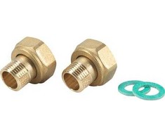 Danfoss srieginių jungčių rinkinys DN20 išorinis sriegis, 1 colio jungiamoji veržlė (komplektą sudaro 2 vnt. nipelių, tarpinių ir jungčių)