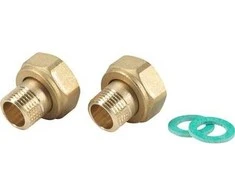 Danfoss srieginių jungčių rinkinys DN32 išorinis sriegis, 1,½ colio jungiamoji veržlė (komplektą sudaro 2 vnt. nipelių, tarpinių ir jungčių)
