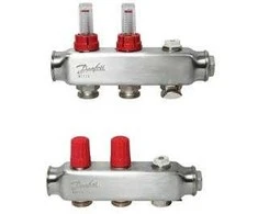 Reguliuojamas grindinio šildymo kolektorius su srauto matuokliu DANFOSS, SSM-2F, 2 žiedų