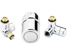 Danfoss RTX vožtuvų komplektas, chromuotas - grįžimas kairėje T formos praustuvo pusėje 013G4133