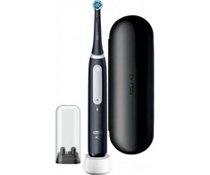Dantų šepetėlis Braun „Oral-B iO Series 4“, Suaugusiesiems, Kasdienė priežiūra, Jautriems dantims, Super jautriems dantims, Balinamasis, Juoda, 4 x 30 sek., Juoda, Apvalus