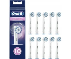 Końcówka Braun Braun Oral-B Pro Jautrus Clean dantų šepetėlių galvutės, 10 vnt. (baltos, nesudėtingos išorinės pakuotės)