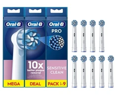 Dantų šepetėlis Braun „Oral-B Pro Jautrus Clean“, 9 vnt., Balta, Ypač minkšta, 49,05 g, 180 mm, 18 mm