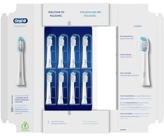 Braun Oral-B Pulsonic Clean 8vnt dantų šepetėlio galvutė (balta)