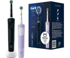 Dantų šepetėlis Oral-B Vitality Pro D103 Duo elektriniai dantų šepetėliai – juodi ir violetiniai