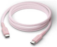 Kabelis USB dbramante dbramante1928 re-charge - USB laidas - 24 kontaktų USB-C (M) į 24 kontaktų USB-C (M) - 1,5 m - pintas laidas, USB-C Power Delivery (60W) - rožinė