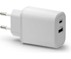 dbramante1928 įkrovimas – ES sieninis įkroviklis – USB-C 30W + USB-A 18W-W, skirtas naudoti viduje, kintamosios srovės, baltas