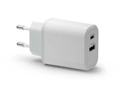 dbramante1928 įkrovimas – ES sieninis įkroviklis – USB-C 30W + USB-A 18W-W, skirtas naudoti viduje, kintamosios srovės, baltas