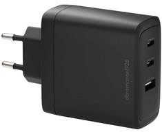 Nešiojamojo kompiuterio maitinimo adapteris dbramante re-charge - Maitinimo šaltinis - 100 Watt - 3 wyjścia (2 x USB-C, USB) - juoda