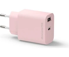 Dbramante1928 DBRAMANTE sieninis įkroviklis USB-C 20W + USB A 18W, rausvas