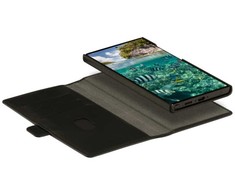 Dėklas dbramante Lynge - Flip-Hulle ze skóry pełnoziarnistej - juoda - dla Samsung Galaxy S23 Ultra