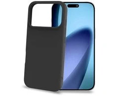 Celly „Cromo“ minkštas guminis dėklas iPhone 17 Pro, juodas