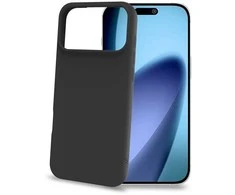Celly „Cromo“ minkštas guminis dėklas iPhone 17 Pro Max, juodas