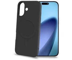 Celly „Cromomag“ minkštas guminis dėklas, suderinamas su „MagSafe“, iPhone 17, juodas