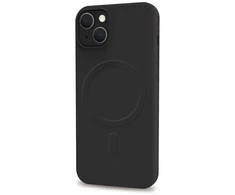 Celly „Cromomag“ minkštas guminis dėklas, suderinamas su „MagSafe“, iPhone 15, juodas