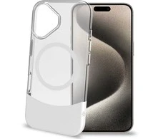 Dėklas Celly Magdual MagSafe-kompatibelt skal iPhone 16 Vit + Transparent